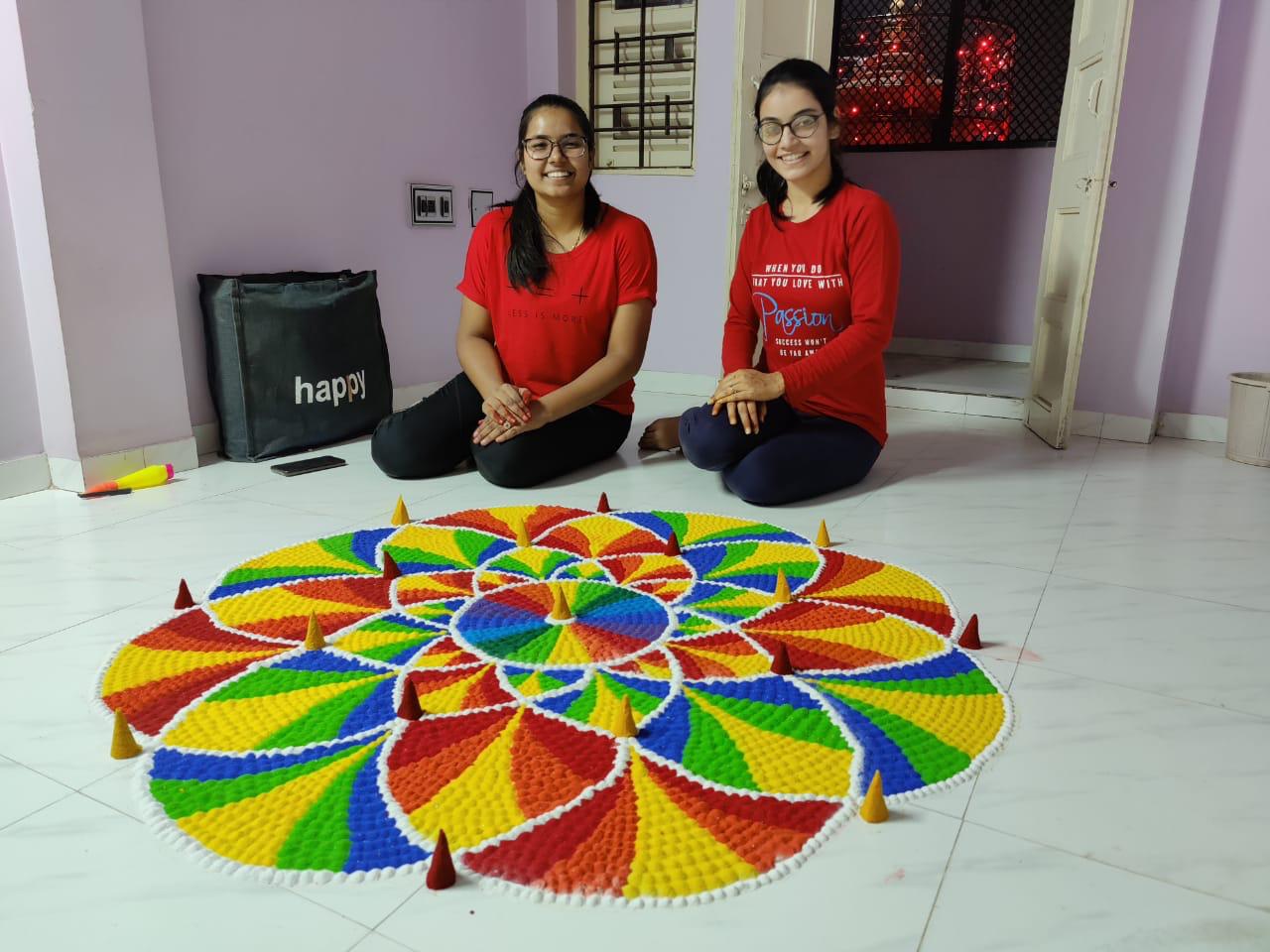 Winners At The Art Pop-up Rangoli Competition