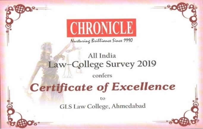 GLS Law College: Best Law Institute: Chronicle Survey