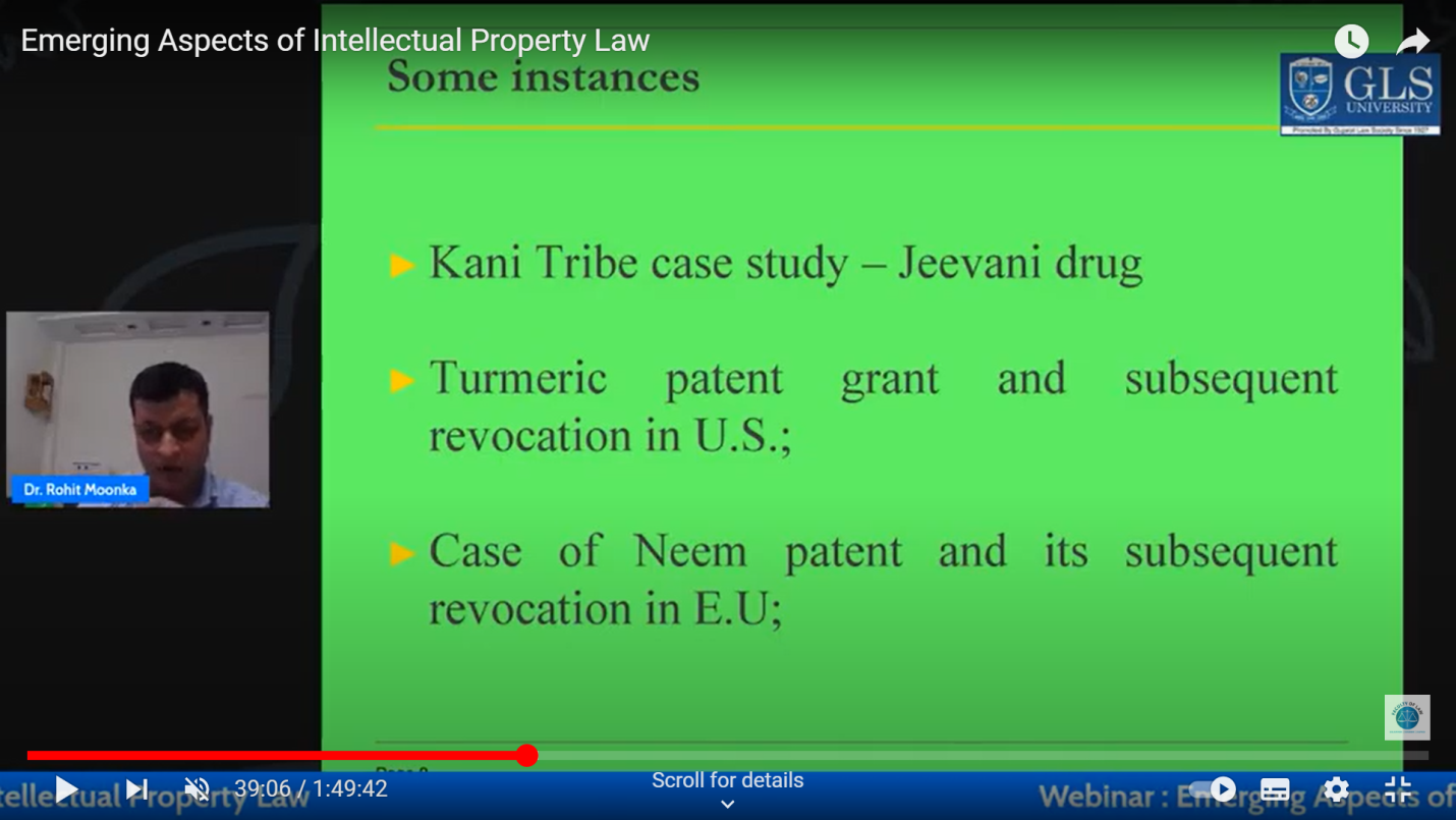 Webinar on “Emerging Aspects of Intellectual Property Law” June 25, 2022